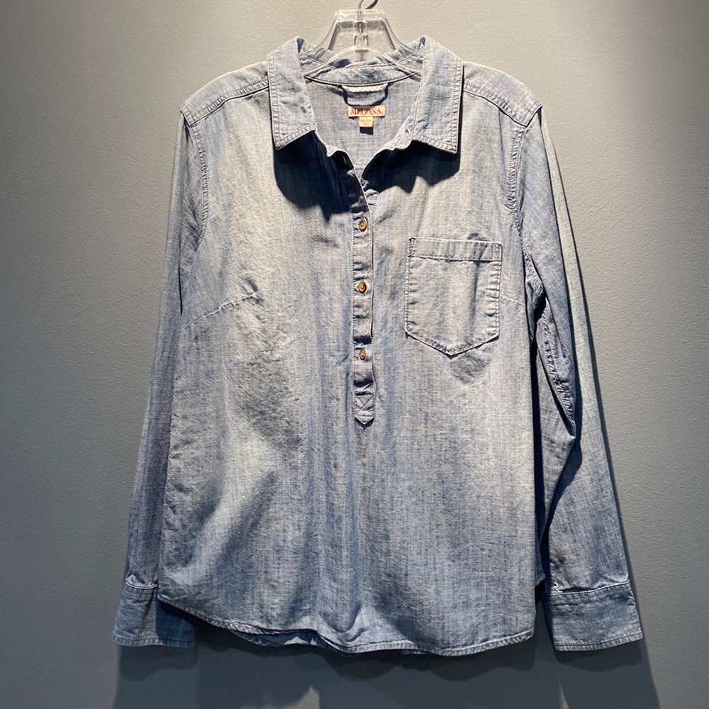 Denim long sleeve top